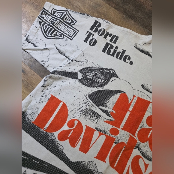 Harley Davidson Vintage 90's Men's Born To Ride All Over Print T-Shirt Size XL - Picture 10 of 10